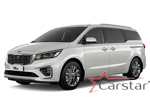 Текстильные коврики для Kia Carnival III (11мест) 2+2 с трансформерами (2014->)